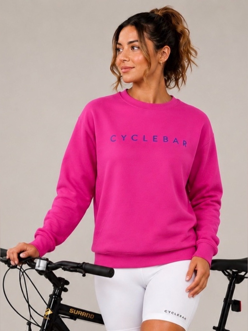 CYCLEBAR Pink Logo Crewneck Sweatshirt NWT Size Small